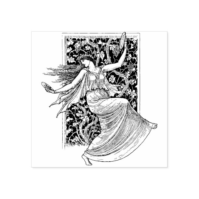 Art Nouveau  Dancer Rubber Stamp (Imprint)