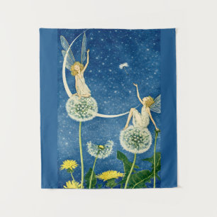 Art Nouveau Dandelion Fairy Illustration Tapestry