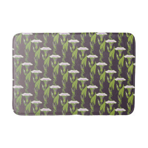 Art Nouveau dark Ipomoea floral wallpaper art Bath Mat