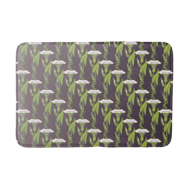 Art Nouveau dark Ipomoea floral wallpaper art Bath Mat (Front)