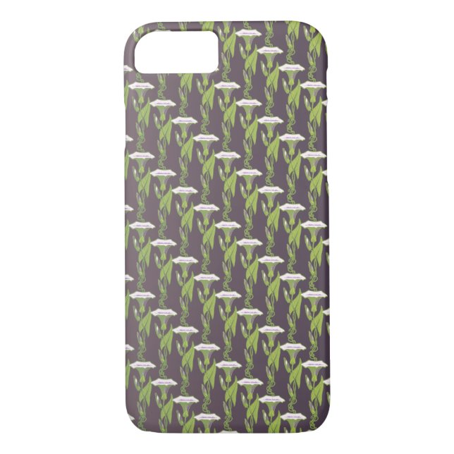 Art Nouveau dark Ipomoea floral wallpaper art Case-Mate iPhone Case (Back)
