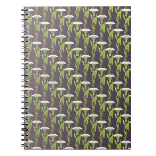 Art Nouveau dark Ipomoea floral wallpaper art Notebook