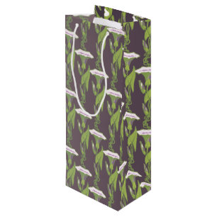 Art Nouveau dark Ipomoea floral wallpaper art Wine Gift Bag