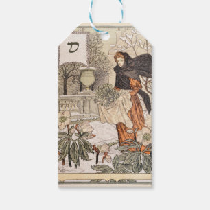 Art Nouveau December Winter Garden Illustration Gift Tags