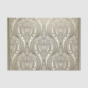 Art nouveau,deco,gold,white,floral,vintage,floral, tissue paper