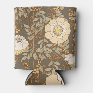 Art Nouveau: Decorative Floral Vintage. Can Cooler