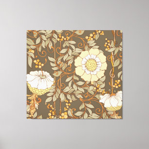 Art Nouveau: Decorative Floral Vintage. Canvas Print