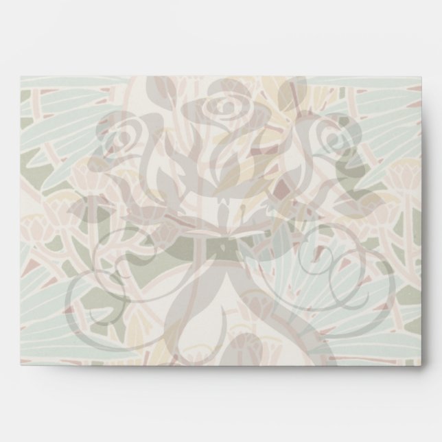art nouveau decorative foliage floral envelope (Front)