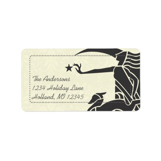 Art Nouveau Deer Damask Return Address Labels