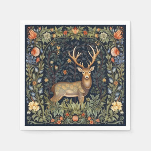 Art nouveau deer in the garden napkin