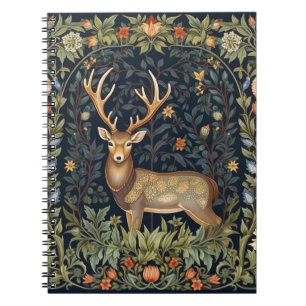 Art nouveau deer in the garden notebook