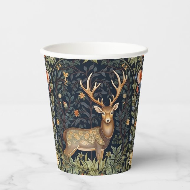 Art nouveau deer in the garden paper cups (Front)