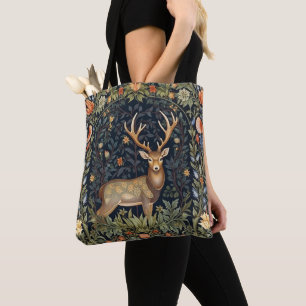 Art nouveau deer in the garden tote bag