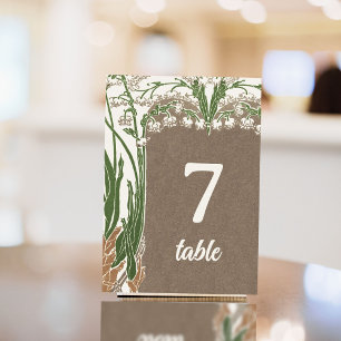 Art Nouveau Delicate Snowdrops Table Number