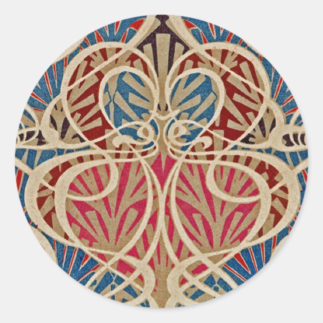 Art Nouveau Design #10 at Emporio Moffa Classic Round Sticker (Front)