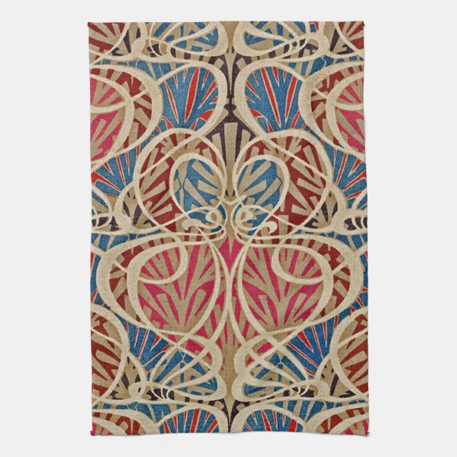 Art Nouveau Design #10 at Emporio Moffa Tea Towel (Vertical)