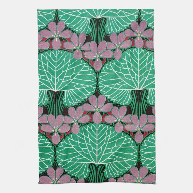 Art Nouveau Design #12 at Emporio Moffa Tea Towel (Vertical)