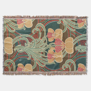 Art Nouveau Design #4 at Emporio Moffa Throw Blanket