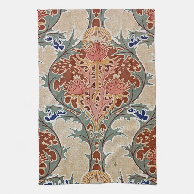 Art Nouveau Design #6 at Emporio Moffa Tea Towel (Vertical)