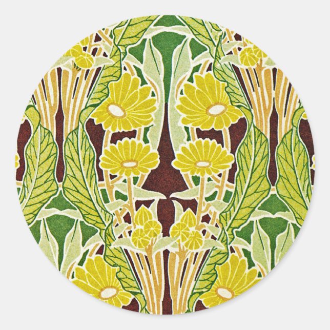 Art Nouveau Design #7 at Emporio Moffa Classic Round Sticker (Front)