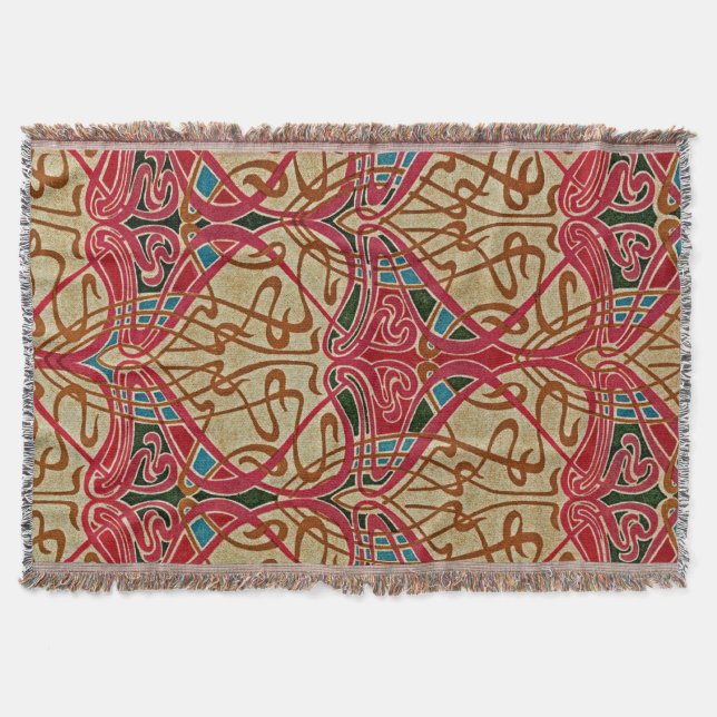 Art Nouveau Design #9 at Emporio Moffa Throw Blanket (Front)