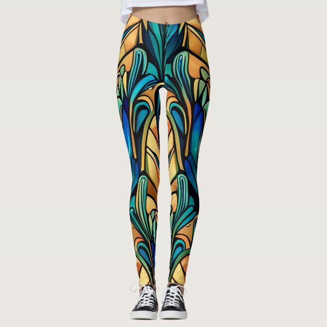 Art Nouveau design Leggings (Front)