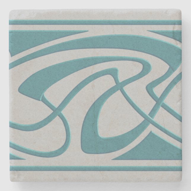 Art Nouveau Design Stone Coaster (Front)