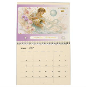 Art Nouveau Dierenriem Wandkalender 2027 Calendar