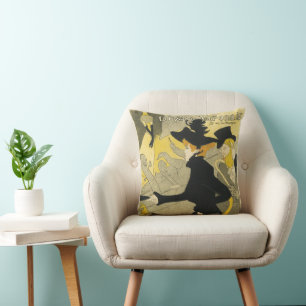 Art Nouveau, Divan Japonais by Toulouse Lautrec Cushion