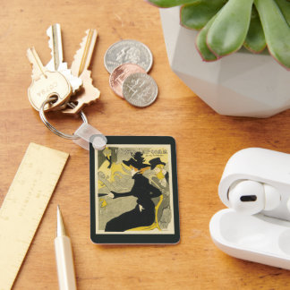 Art Nouveau, Divan Japonais by Toulouse Lautrec Key Ring