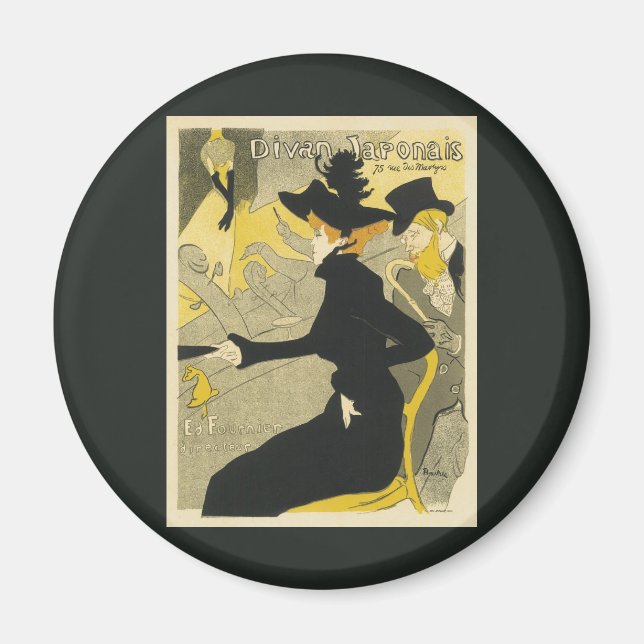 Art Nouveau, Divan Japonais by Toulouse Lautrec Magnet (Front)