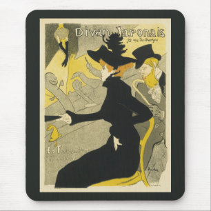 Art Nouveau, Divan Japonais by Toulouse Lautrec Mouse Mat