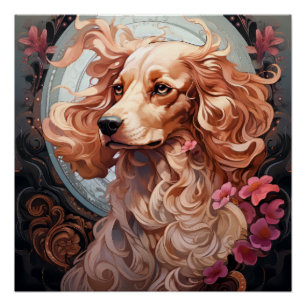 Art Nouveau Dog Poster