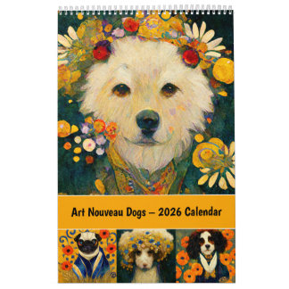 Art Nouveau Dogs – 2026 Calendar
