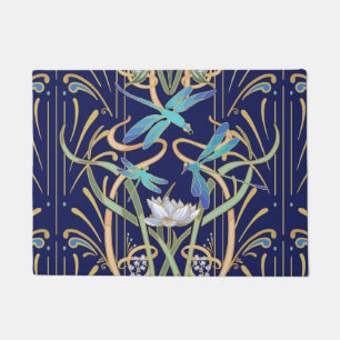 Art Nouveau Dragonflies Pattern Doormat