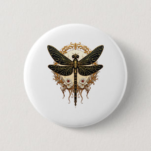 Art Nouveau Dragonfly Elegant Steampunk 6 Cm Round Badge
