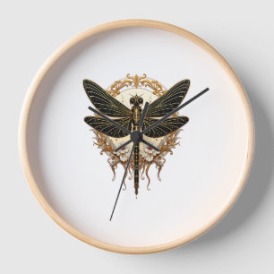 Art Nouveau Dragonfly Elegant Steampunk Clock