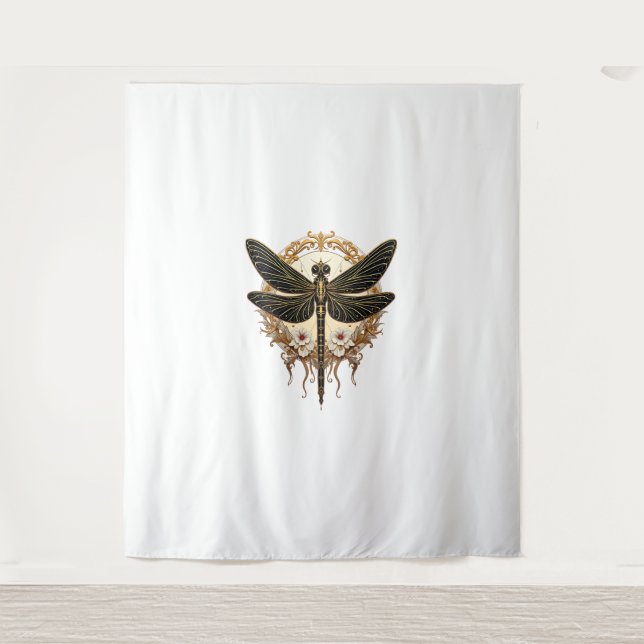Art Nouveau Dragonfly Elegant Steampunk Tapestry (Front)