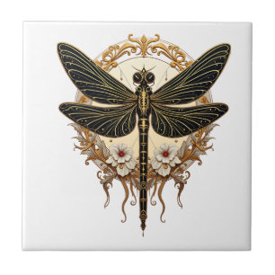 Art Nouveau Dragonfly Elegant Steampunk Tile