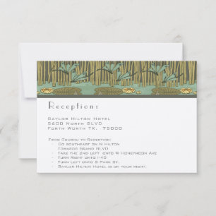 Art Nouveau Dragonfly Reception and Directio Invit Invitation