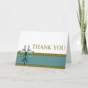 Art Nouveau Dragonfly Thank You Note Card