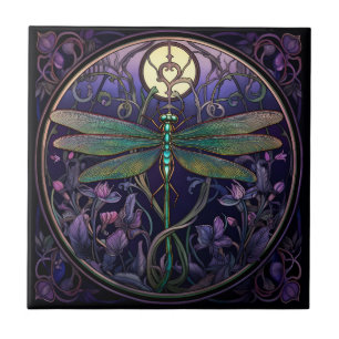 Art Nouveau Dragonfly Tile (Swamp Collection)