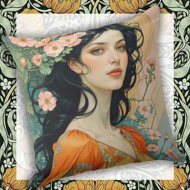 Art Nouveau Elegance for Your Sofa Cushion (Creator Uploaded)