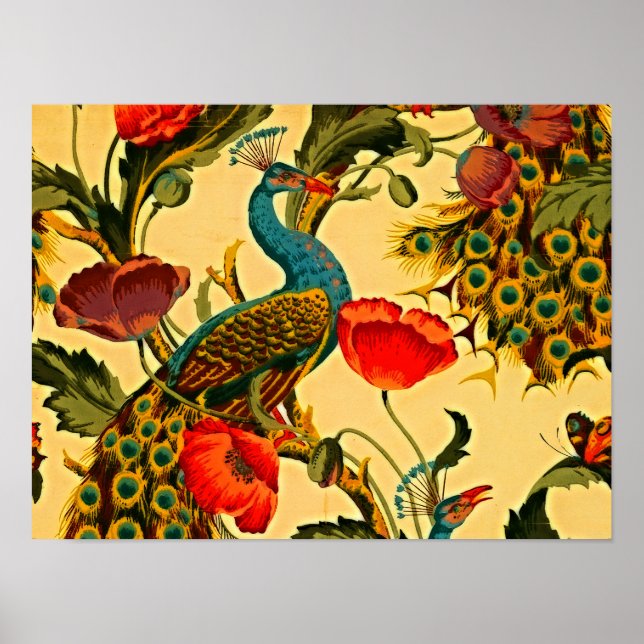 Art Nouveau Elegance: Sidewall, The Peacock, 1896 Poster (Front)