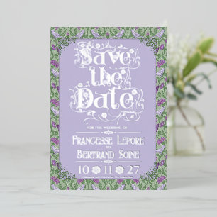 Art Nouveau Elegant Lovebirds Lavender