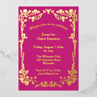 Art nouveau Elegant Rose Gilded Celebration