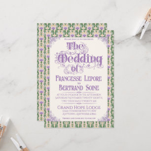 Art Nouveau Elegant Thistle Butter Yellow Invitation