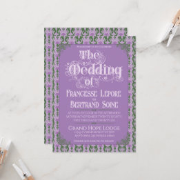 Art Nouveau Elegant Thistle Royal Lavender Invitation