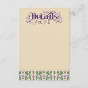 Art Nouveau Elegant Thistle Vintage Yellow Enclosure Card