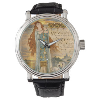 Art Nouveau Elsa Lohengrin Poster with Swans Watch